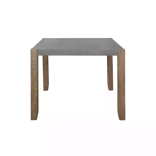 Amber Wood Faux Concrete Top Dining Table