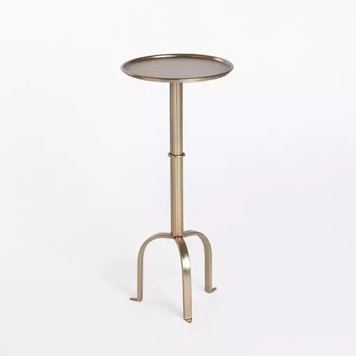 Antique Brass Metal Tripod Cocktail Table