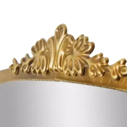 Antique Gold Metal Baroque Arch Wall Mirror