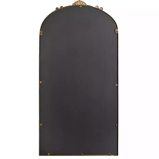 Antique Gold Metal Ornate Arch Wall Mirror