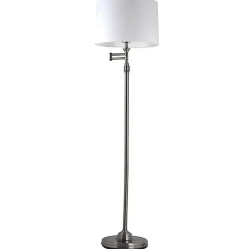 Antique Pewter Swing Arm Floor Lamp