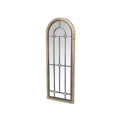 Arched Windowpane Wall Mirror