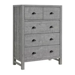 Arden Gray Wood 5-Drawer Chest