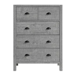 Arden Gray Wood 5-Drawer Chest