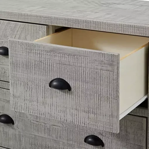 Arden Gray Wood 5-Drawer Chest