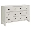 Arden White Wood 6-Drawer Dresser