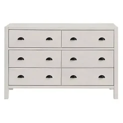 Arden White Wood 6-Drawer Dresser