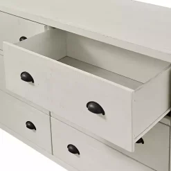 Arden White Wood 6-Drawer Dresser