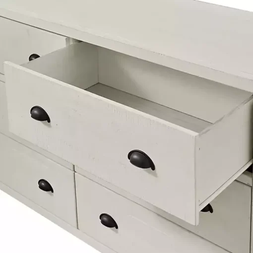 Arden White Wood 6-Drawer Dresser