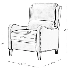 Arturo Brown Leather Wingback Recliner