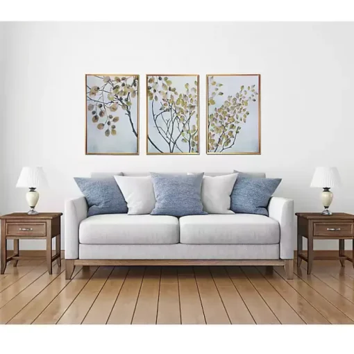 Asian Branches Framed Canvas Art Prints, Set of 3