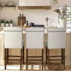 Aubrey Natural Upholstered 2-pc. Counter Stool Set