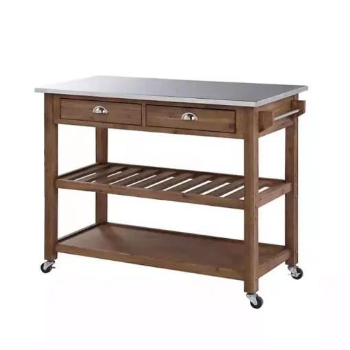 Barnwood Sonoma Stainless Steel Top Kitchen Cart