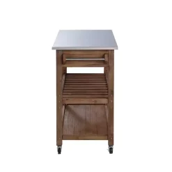 Barnwood Sonoma Stainless Steel Top Kitchen Cart