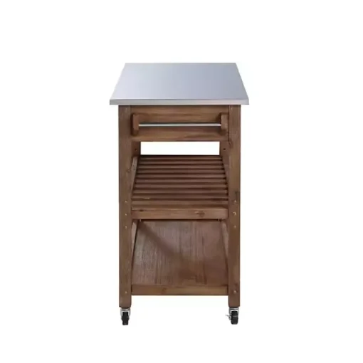 Barnwood Sonoma Stainless Steel Top Kitchen Cart
