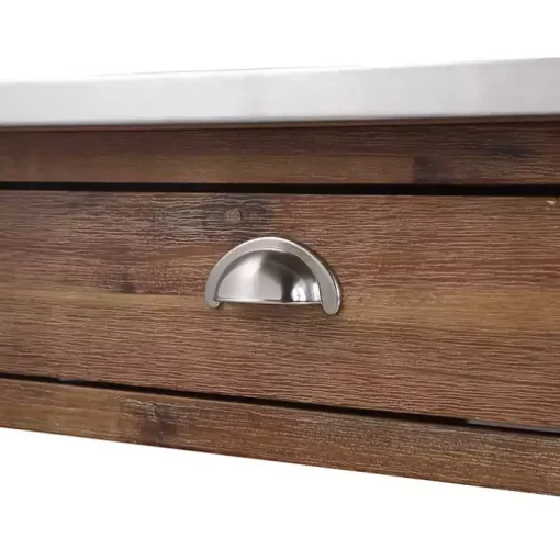 Barnwood Sonoma Stainless Steel Top Kitchen Cart