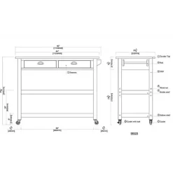 Barnwood Sonoma Stainless Steel Top Kitchen Cart