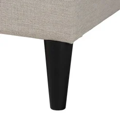 Beige Button Tufted Headboard Full Platform Bed
