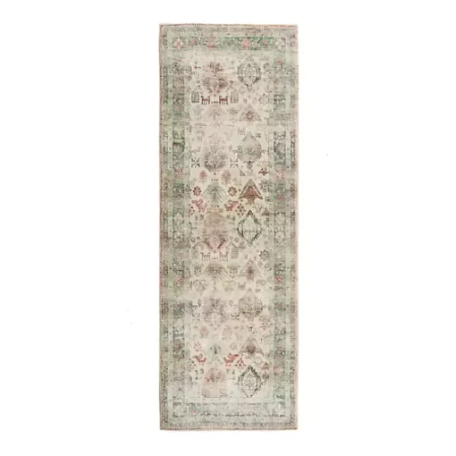 Beige Rosette Runner, 2x7