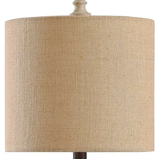 Beige Stripes Curved Table Lamp