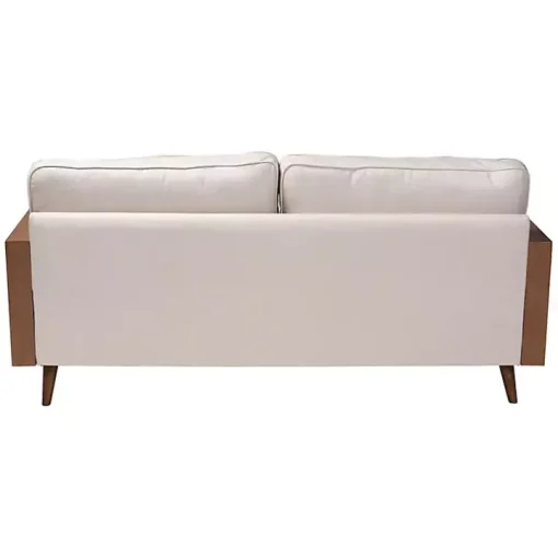Beige Upholstered Harley Walnut Sofa