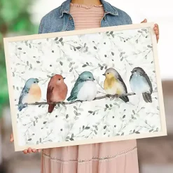Bird Friends on a Branch Framed Art Print