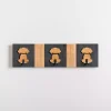 Black and Natural Wood Dog Hooks