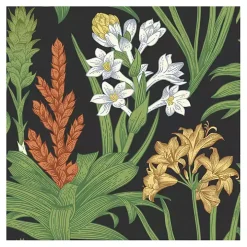 Black Botanical Villa Peel & Stick Wallpaper