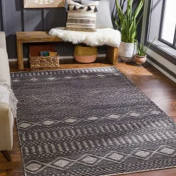 Black Diamond Jute Area Rug, 8x10