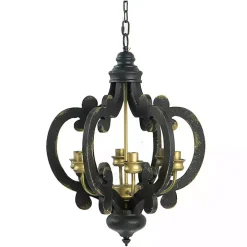 Black Distressed Gold Chandelier