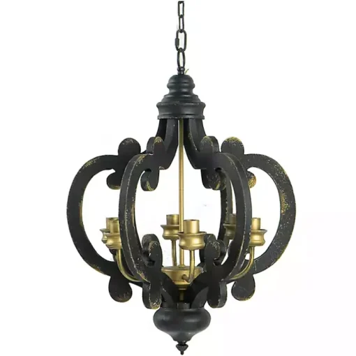 Black Distressed Gold Chandelier