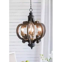 Black Distressed Gold Chandelier