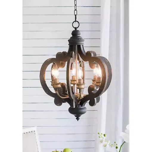 Black Distressed Gold Chandelier