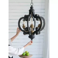 Black Distressed Gold Chandelier