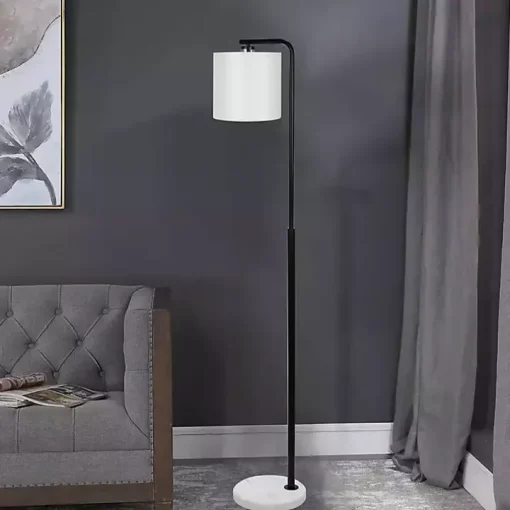 Black Downbridge Marble Base Floor Lamp