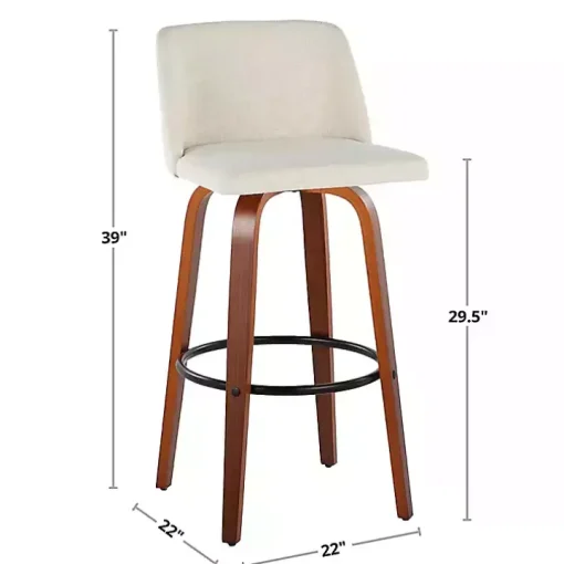 Black Faux Leather Torino Bar Stools, Set of 2