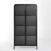 Black Metal & Glass 2-Door Bentley Cabinet