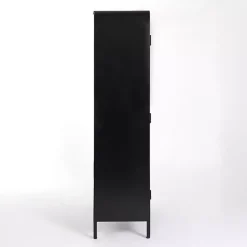 Black Metal & Glass 2-Door Bentley Cabinet