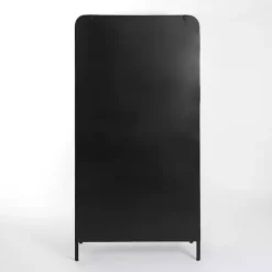 Black Metal & Glass 2-Door Bentley Cabinet