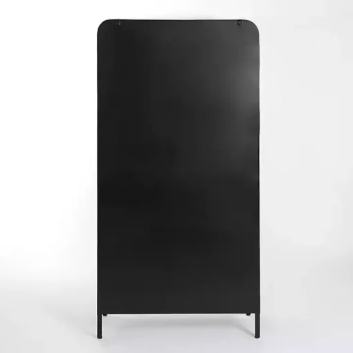 Black Metal & Glass 2-Door Bentley Cabinet