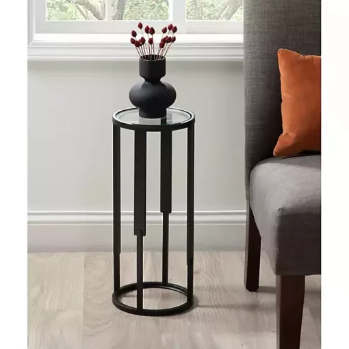 Black Metal & Glass Ravalli Drink Table
