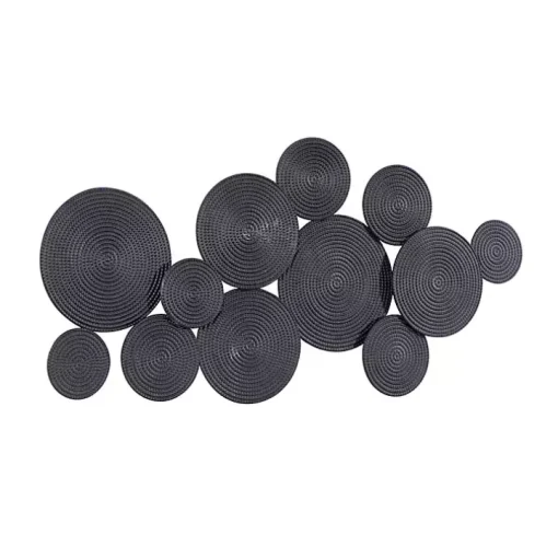 Black Metal Circles Wall Plaque