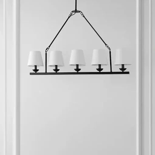 Black Metal Linear Chandelier