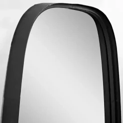 Black Metal Rectangular Wall Mirror, 18x31.5 in.