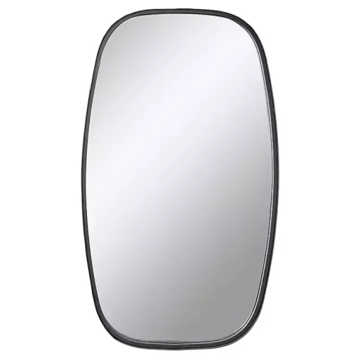 Black Metal Rectangular Wall Mirror, 18x31.5 in.
