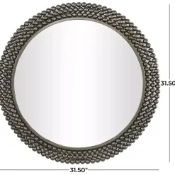 Black Metal Tiered Bead Frame Wall Mirror