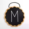 Black Scalloped Monogram M Wall Plaque