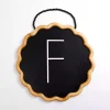 Black Scalloped Monogram F Wall Plaque