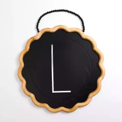 Black Scalloped Monogram L Wall Plaque