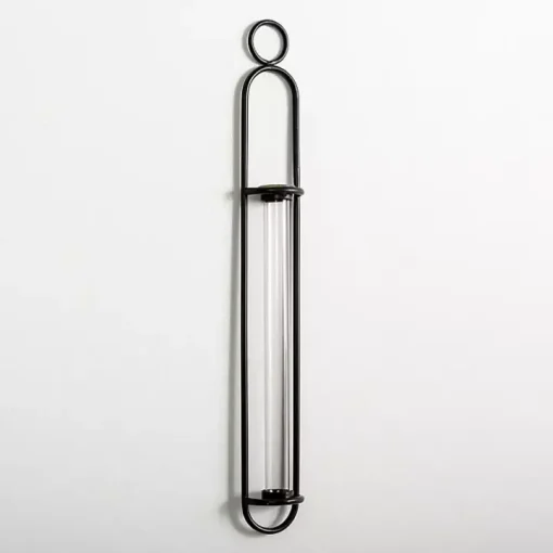 Black Singular Glass Wall Budvase